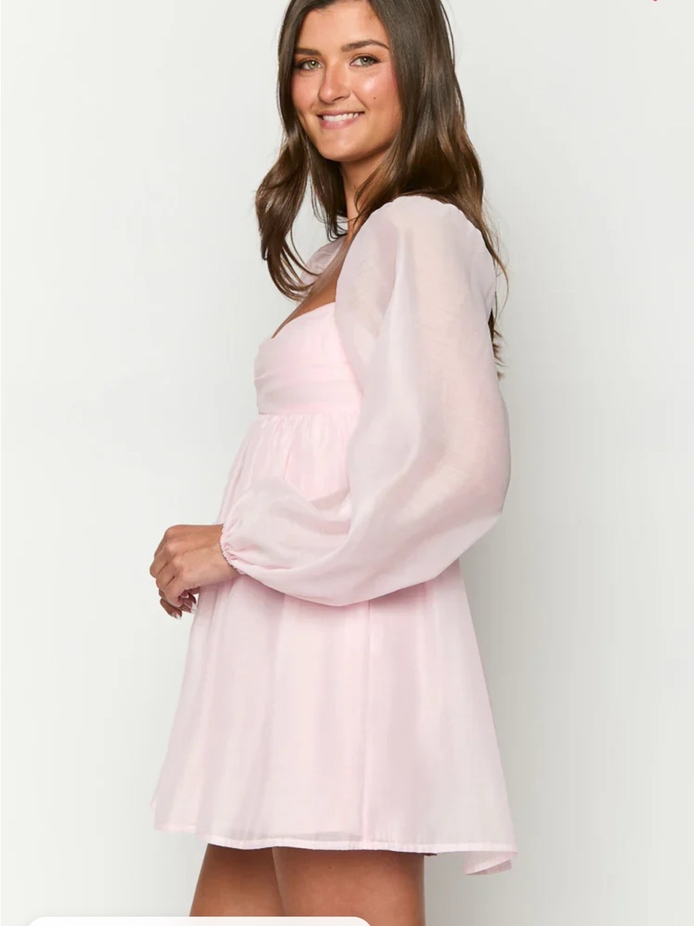 Beginning Boutique Light Pink Puff-Sleeve Mini Dress New With Tags US 8 - Picture 4 of 7